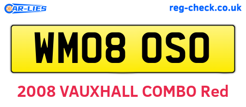 WM08OSO are the vehicle registration plates.