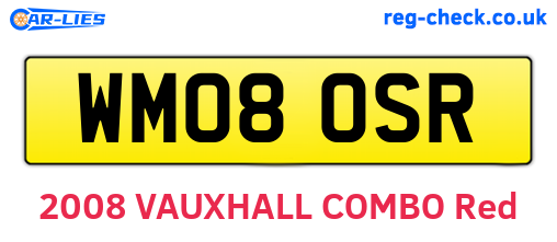 WM08OSR are the vehicle registration plates.