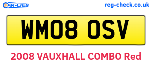 WM08OSV are the vehicle registration plates.