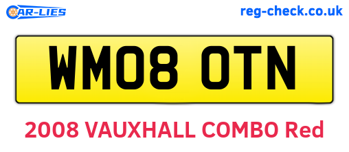 WM08OTN are the vehicle registration plates.