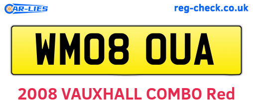 WM08OUA are the vehicle registration plates.