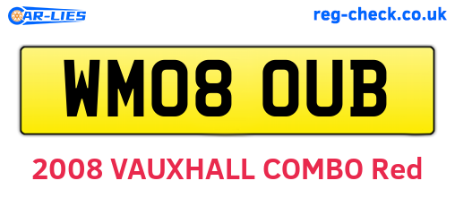 WM08OUB are the vehicle registration plates.