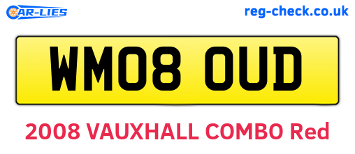 WM08OUD are the vehicle registration plates.