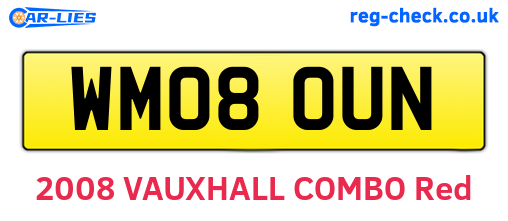 WM08OUN are the vehicle registration plates.