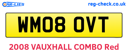 WM08OVT are the vehicle registration plates.