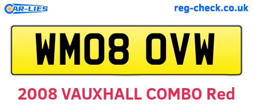 WM08OVW are the vehicle registration plates.