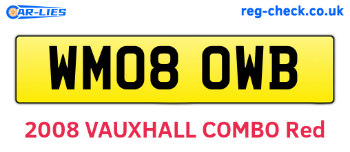 WM08OWB are the vehicle registration plates.