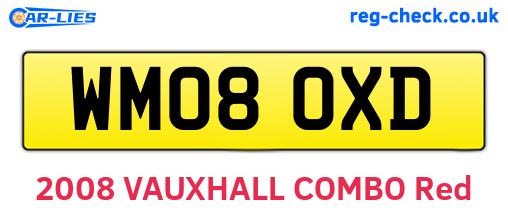 WM08OXD are the vehicle registration plates.