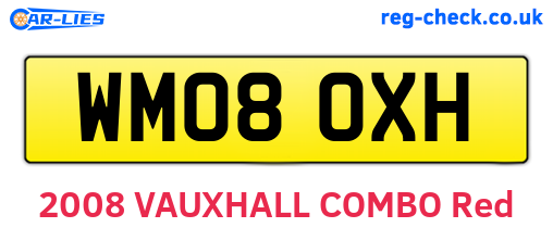 WM08OXH are the vehicle registration plates.