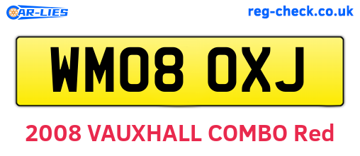 WM08OXJ are the vehicle registration plates.