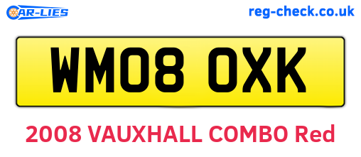 WM08OXK are the vehicle registration plates.