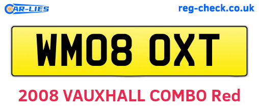 WM08OXT are the vehicle registration plates.