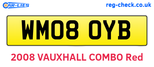 WM08OYB are the vehicle registration plates.