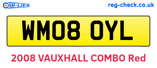 WM08OYL are the vehicle registration plates.