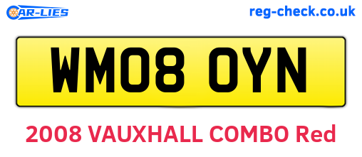 WM08OYN are the vehicle registration plates.