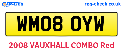 WM08OYW are the vehicle registration plates.