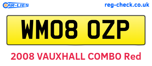 WM08OZP are the vehicle registration plates.