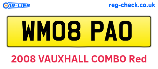 WM08PAO are the vehicle registration plates.