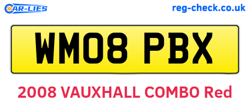 WM08PBX are the vehicle registration plates.