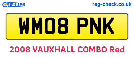 WM08PNK are the vehicle registration plates.
