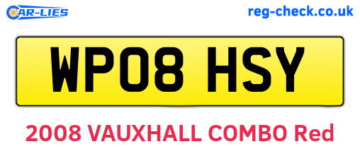 WP08HSY are the vehicle registration plates.