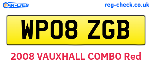 WP08ZGB are the vehicle registration plates.