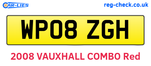 WP08ZGH are the vehicle registration plates.