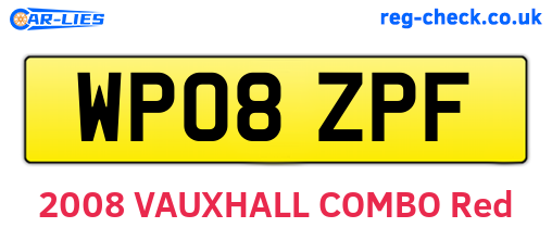 WP08ZPF are the vehicle registration plates.