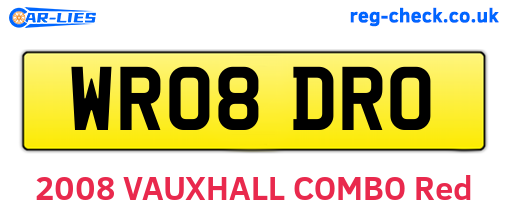 WR08DRO are the vehicle registration plates.