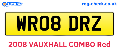WR08DRZ are the vehicle registration plates.