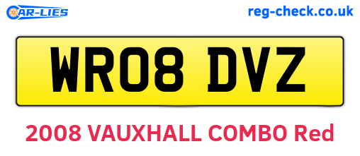WR08DVZ are the vehicle registration plates.
