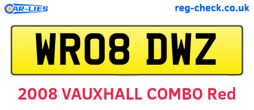 WR08DWZ are the vehicle registration plates.