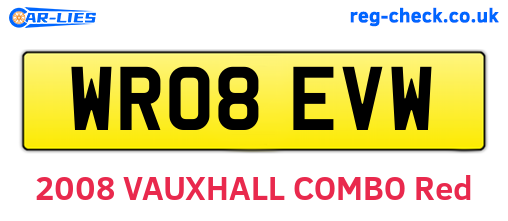 WR08EVW are the vehicle registration plates.