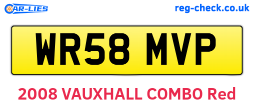 WR58MVP are the vehicle registration plates.
