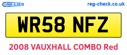WR58NFZ are the vehicle registration plates.
