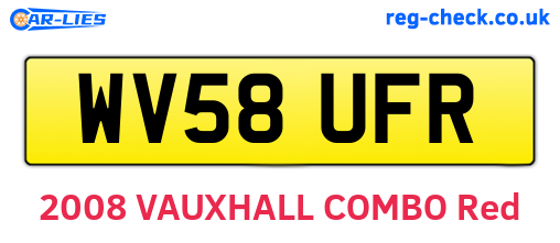 WV58UFR are the vehicle registration plates.