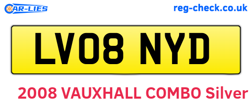 LV08NYD are the vehicle registration plates.