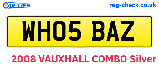 WH05BAZ are the vehicle registration plates.