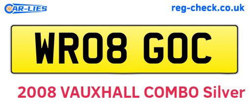 WR08GOC are the vehicle registration plates.