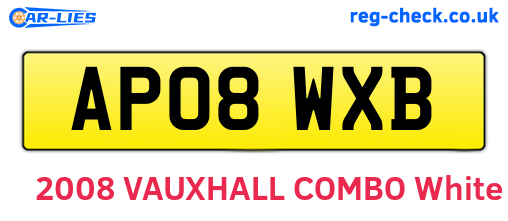 AP08WXB are the vehicle registration plates.