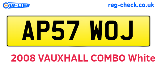 AP57WOJ are the vehicle registration plates.