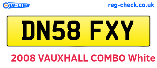 DN58FXY are the vehicle registration plates.