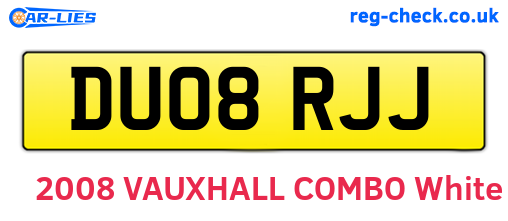 DU08RJJ are the vehicle registration plates.