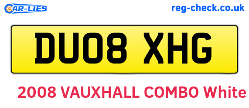 DU08XHG are the vehicle registration plates.