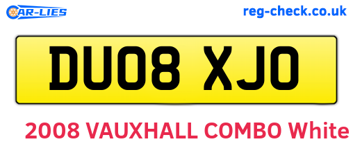 DU08XJO are the vehicle registration plates.