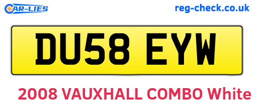 DU58EYW are the vehicle registration plates.