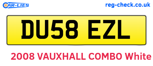 DU58EZL are the vehicle registration plates.