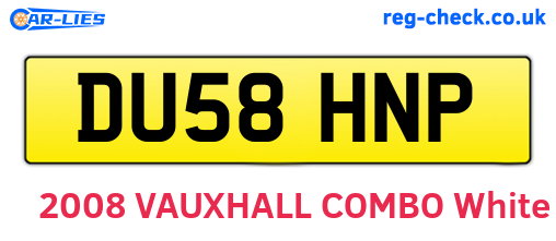 DU58HNP are the vehicle registration plates.