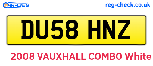DU58HNZ are the vehicle registration plates.