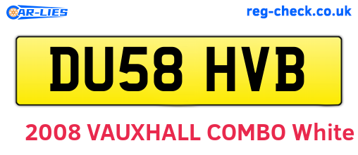 DU58HVB are the vehicle registration plates.